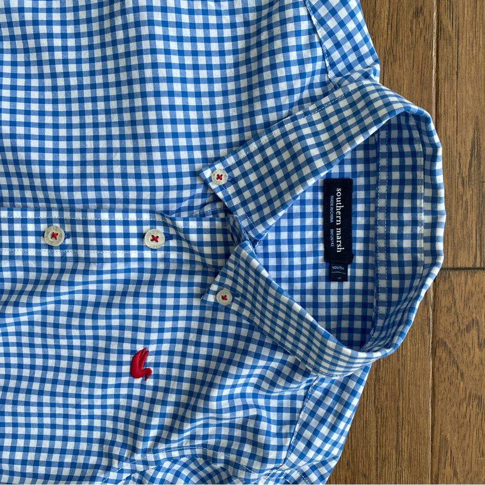 Southern Marsh Blue and White Gingham Shirt